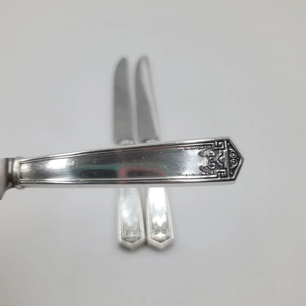 3pc International Silver Devonshire Sterling Silver Handle Dinner Knives Insico